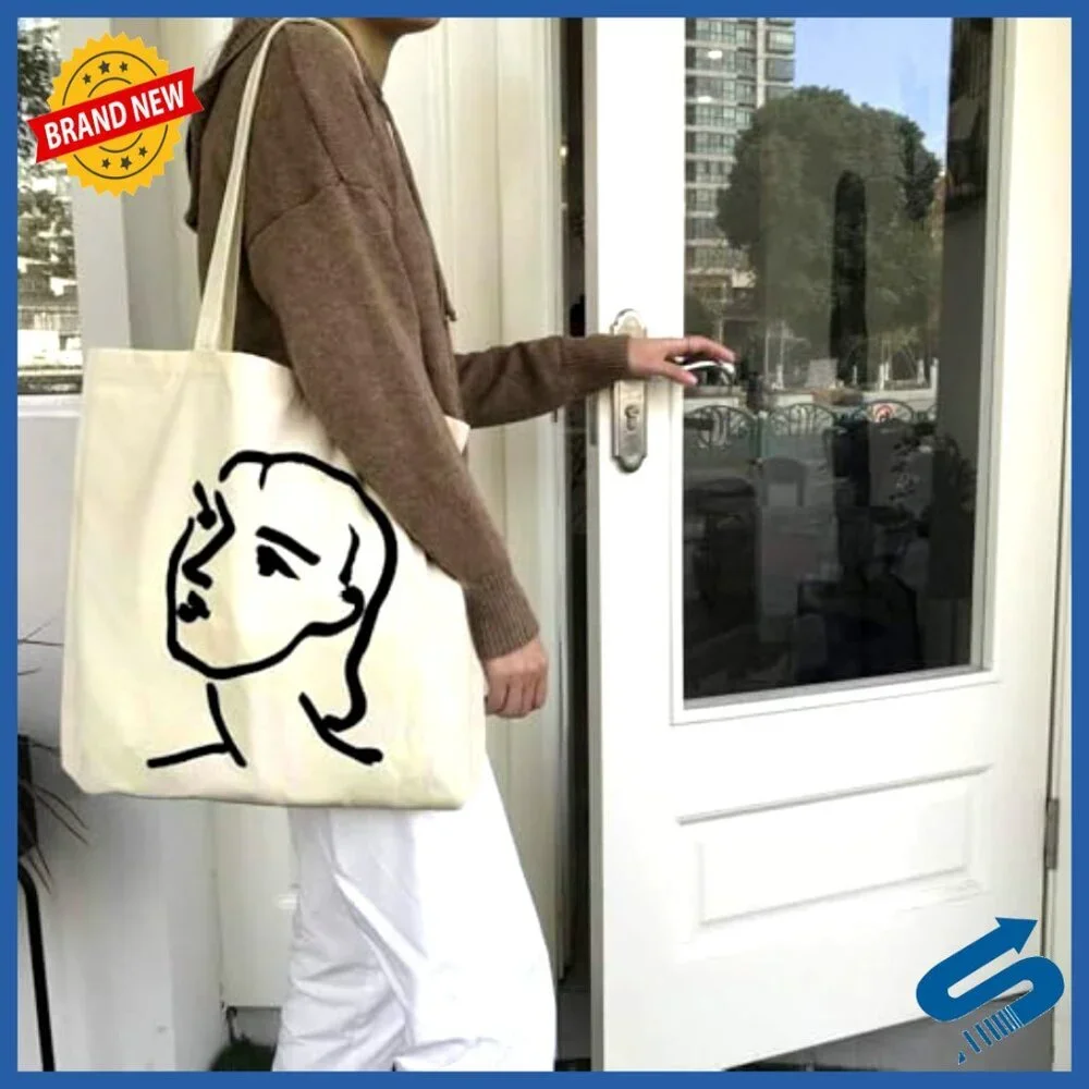 Heavy Duty Canvas Tote Bags Reusable Grocery Shopping DIY Craft Blank